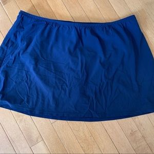 LANDS’ END Size 18W Navy Swimsuit Skirt with Belt Loops